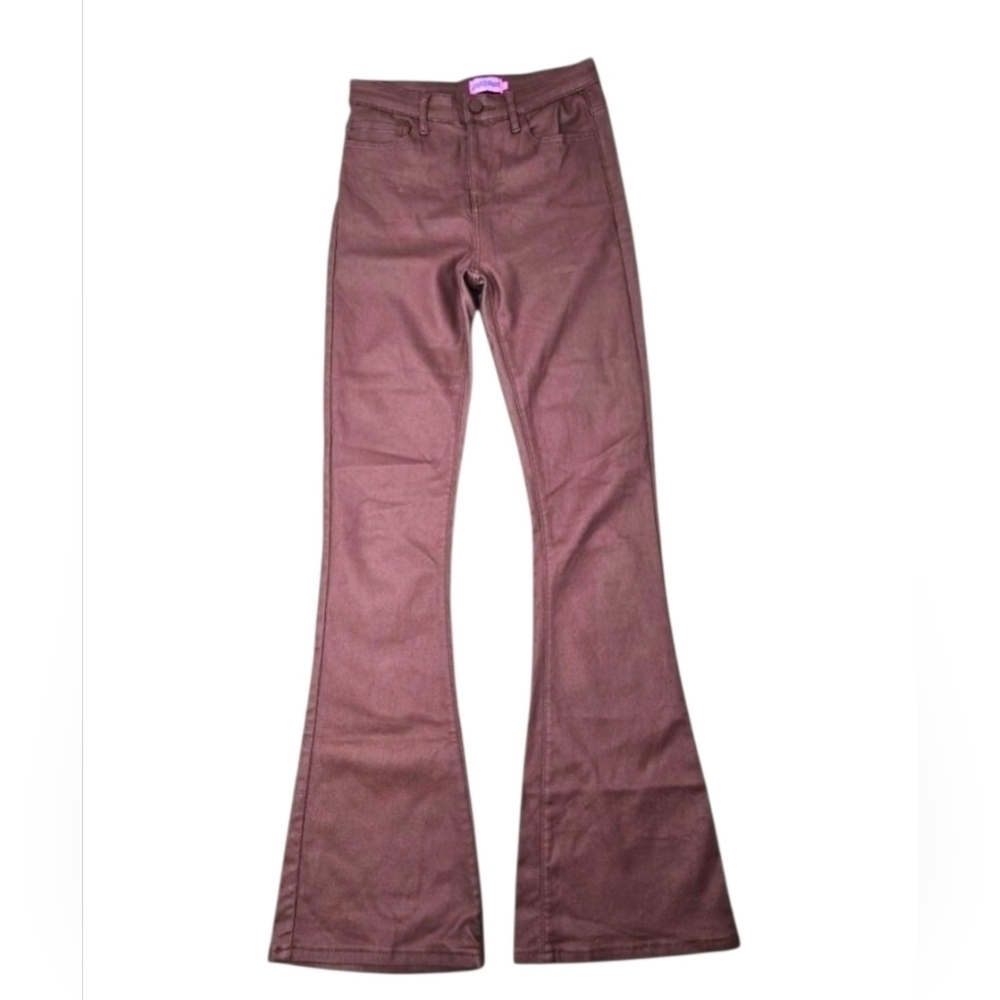 Edikted Luna Faux Leather Flare Pants Size Medium - Picture 16 of 16